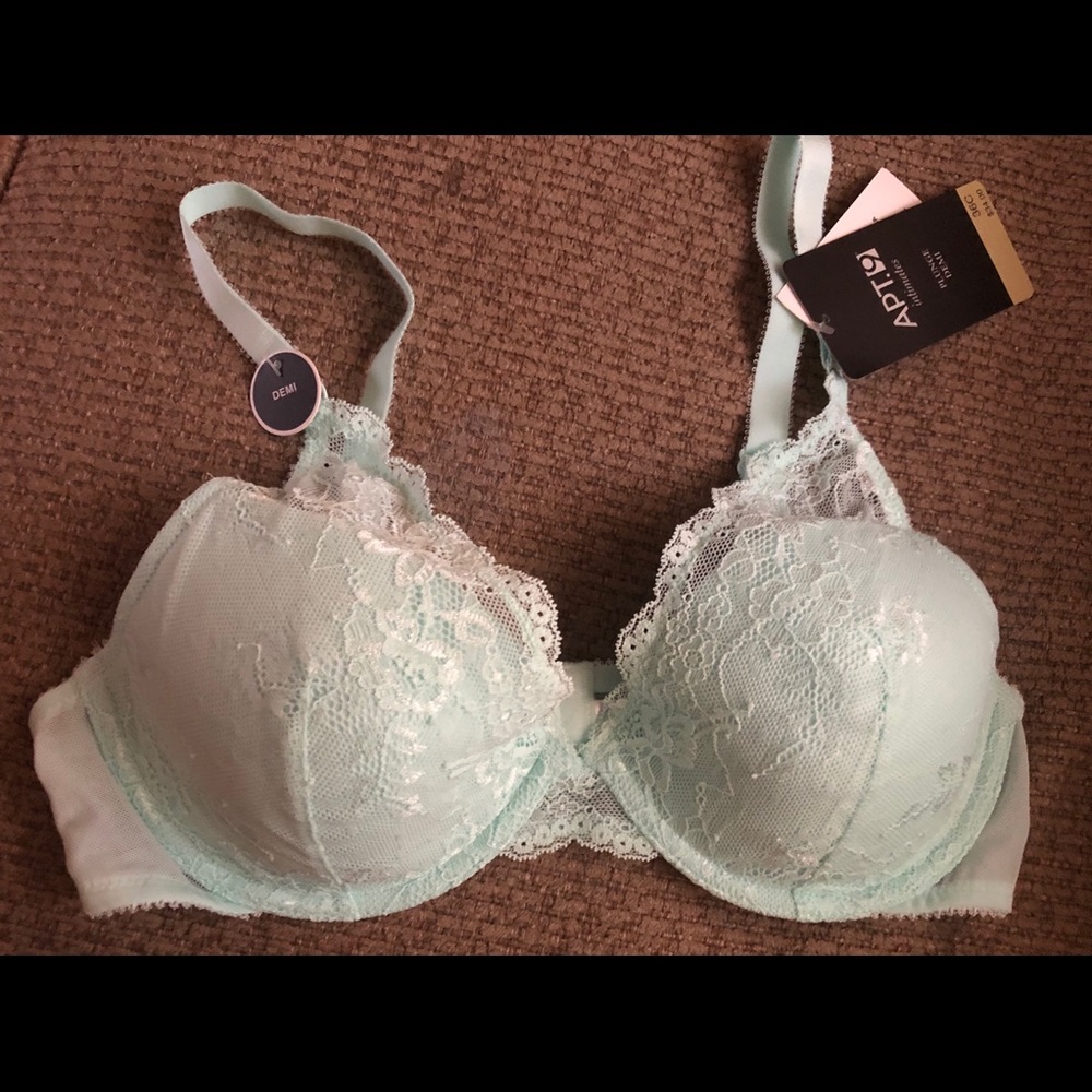 Teal lace bra